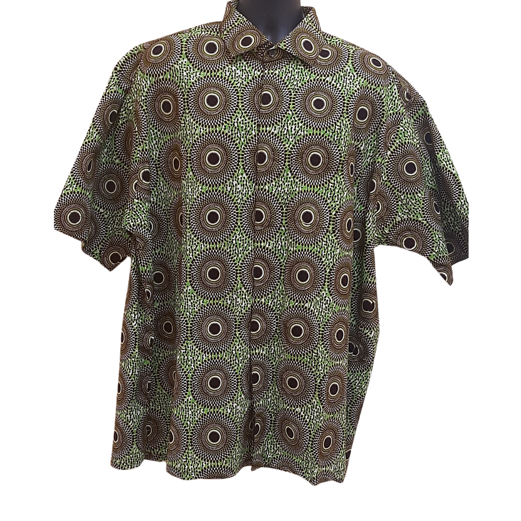 Short Sleeve Button-Down Print Shirt