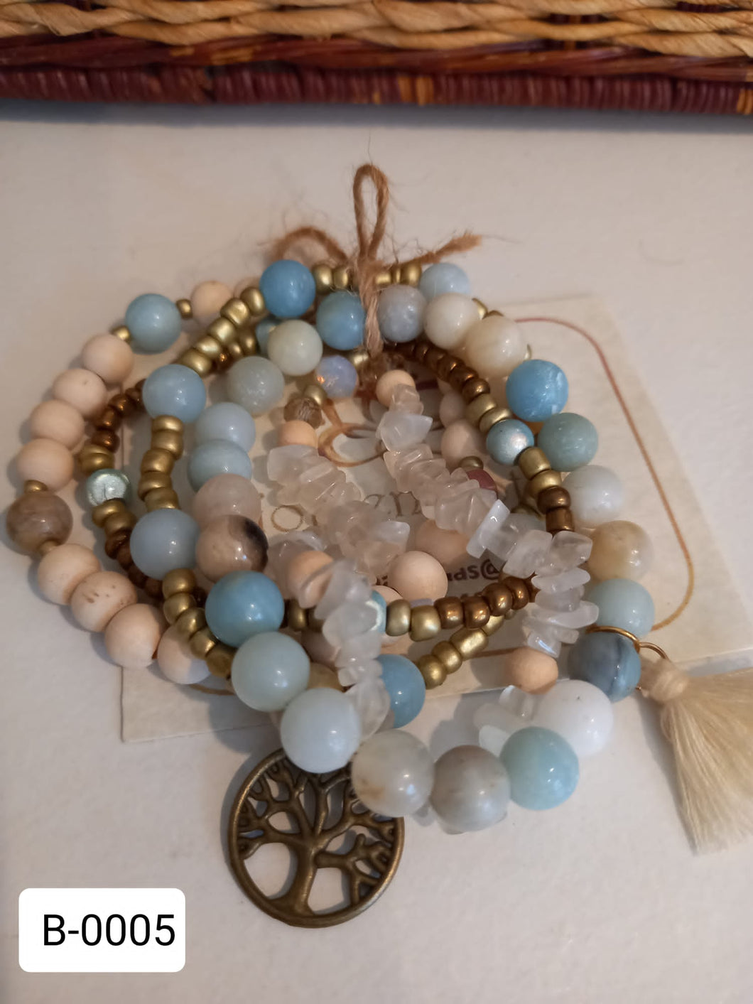 Amazonite & Quartz Bracelet Stack