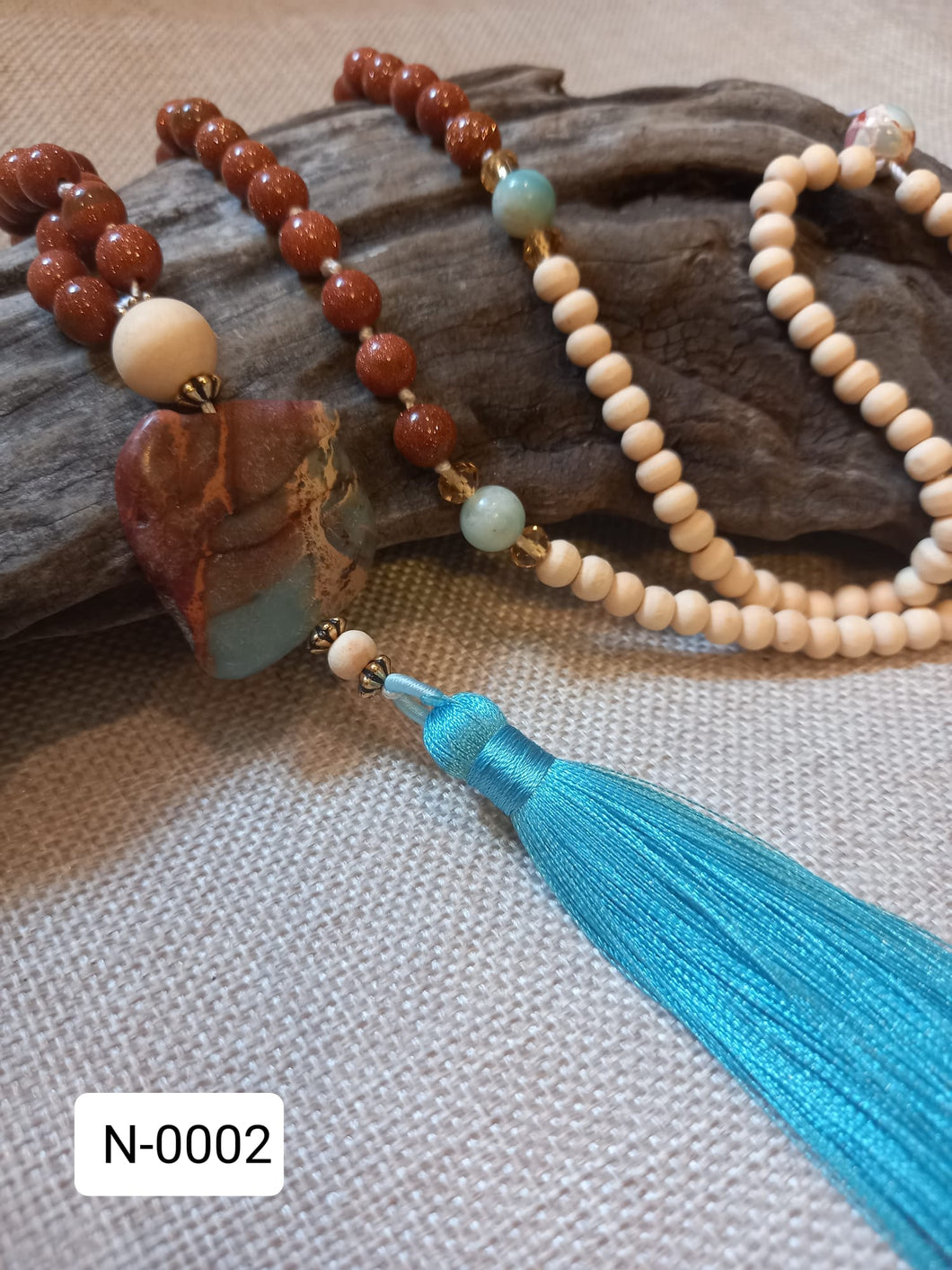 Goldstone, Sea Sediment Jasper Necklace