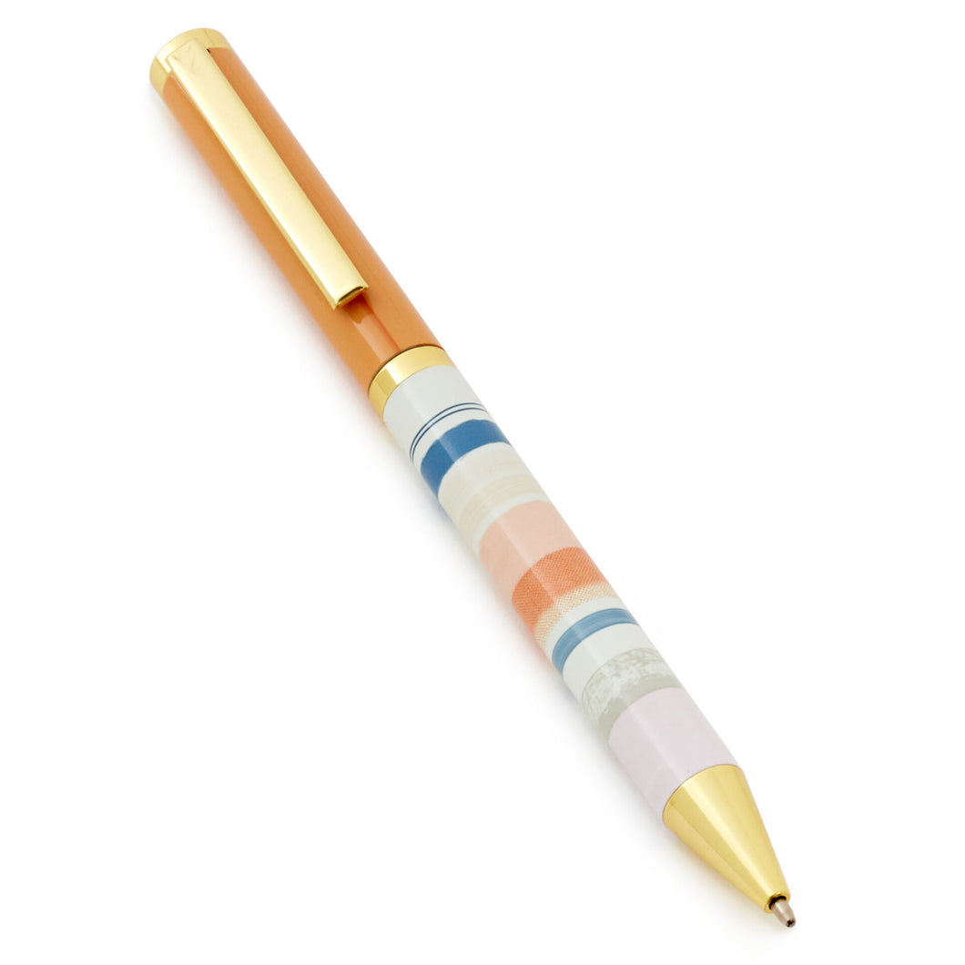 Peach and Pastel Striped Pen